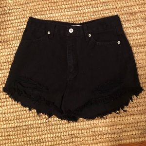 Just USA black distressed jean shorts